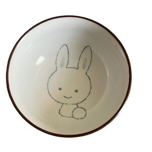 Japanese pink bunny rice bowl 5”